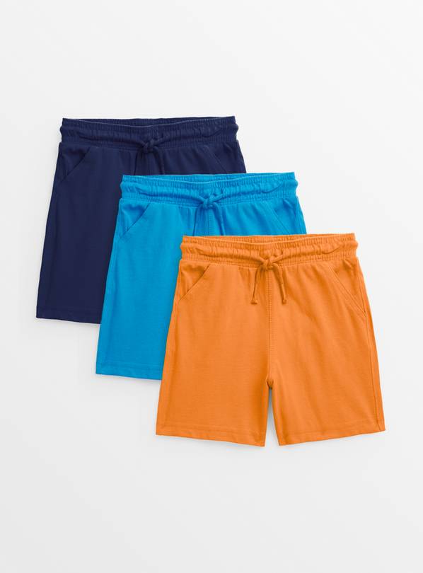 Orange & Blue Jersey Shorts 3 Pack 1-2 years